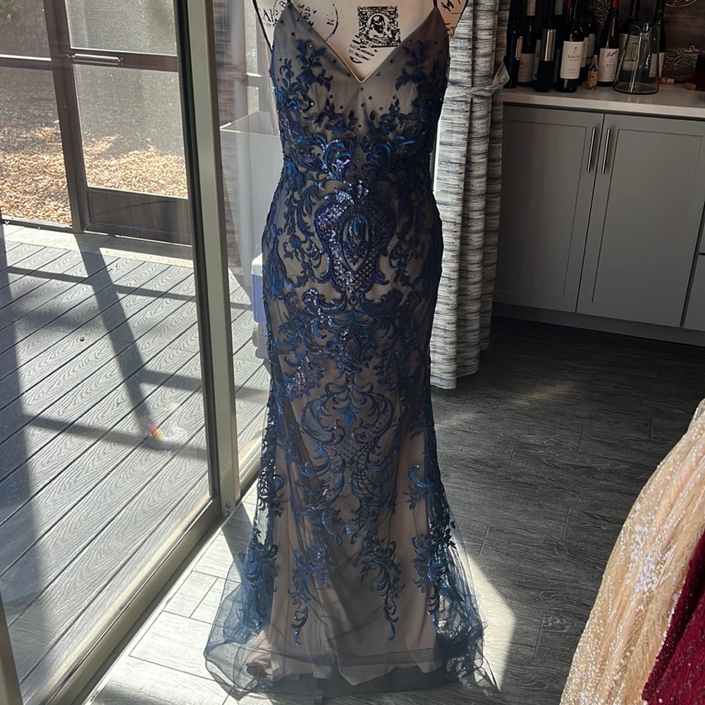 Dark Blue Prom dress.